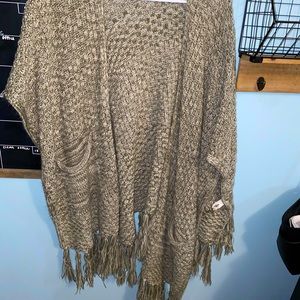 Green Poncho Sweater